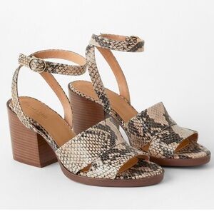 NWOT Garnet Hill Maya Ankle-Strap Block-Heel Sandals